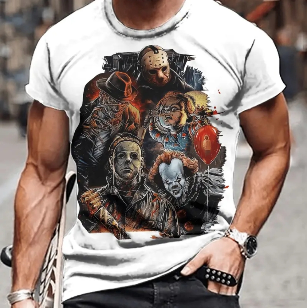 Horror Movies Men's Crew Tshirt Size XL Halloween Freddy